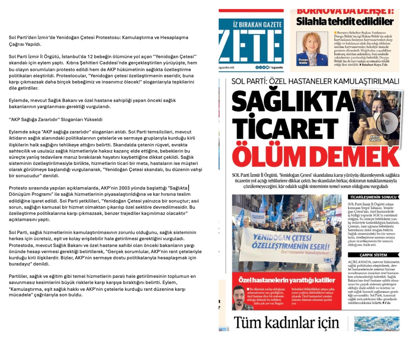 İzgazete Ekim 2024: Sağlıkta Ticaret Ölüm Demek haberi