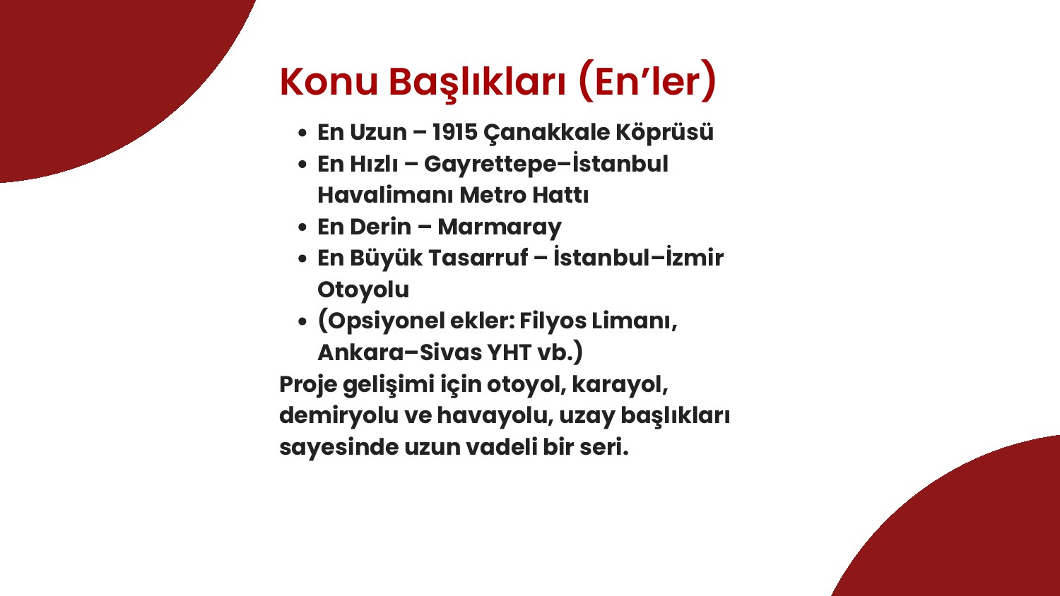 En’ler serisi konu başlıkları