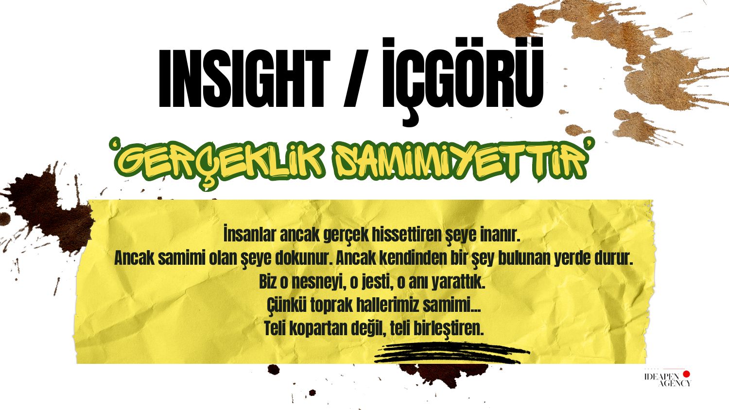 Gerçeklik samimiyettir içgörü slaytı